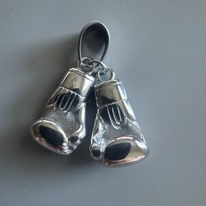 Boxing Gloves Pendant Silver Plated Stainless Steel 24 Inch Necklace Boxer Gift